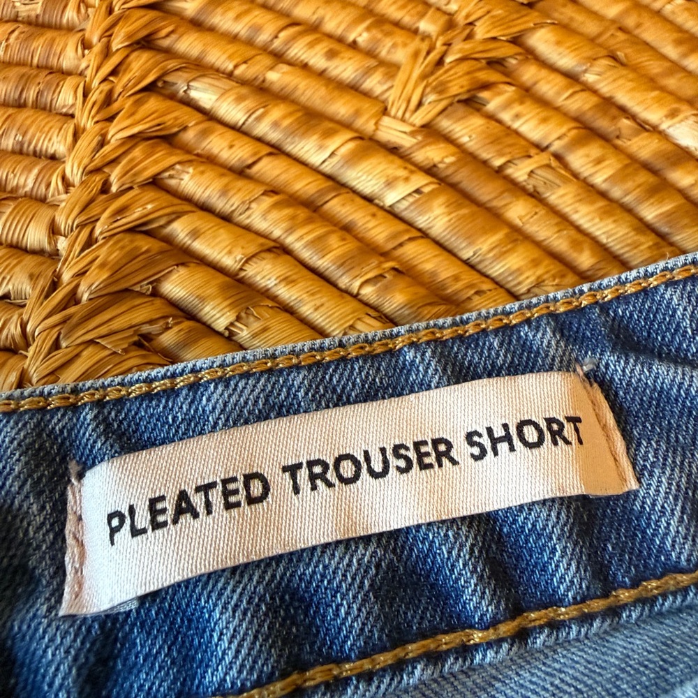 BCBGeneration Light Blue Pleated Trouser Jean Shorts - Picture 8 of 12